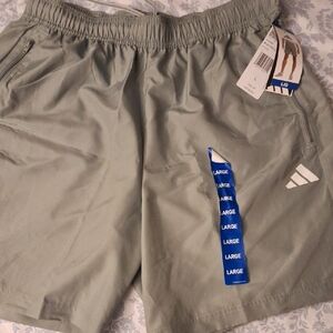 adidas Men's Light Gray Athletic Shorts